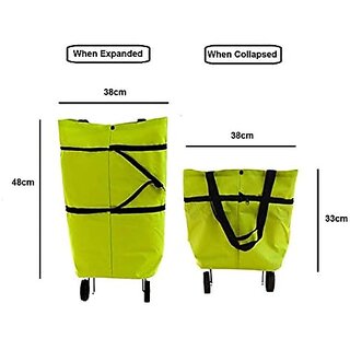 Foldable Shopping Trolley Bag with Wheels Waterproof Folding Travel Luggage Bag/Vegetable Grocery Shopping Trolley Carry Bag Outdoor Travel Bag for Girls Women Men