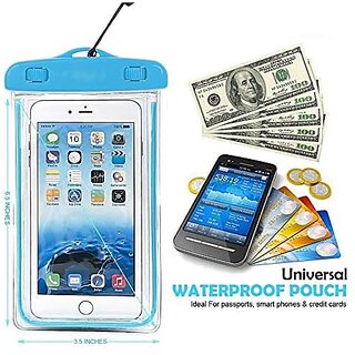 Universal Waterproof Case Phone Pouch for Swimming Hiking Biking Underwater Photography Rain Fits for All Mobiles (1) Multi