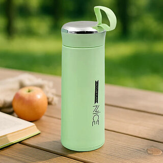 Water bottle 400ml leak proof, glass water bottle with daily water intake for gym and children, Nice Bottle