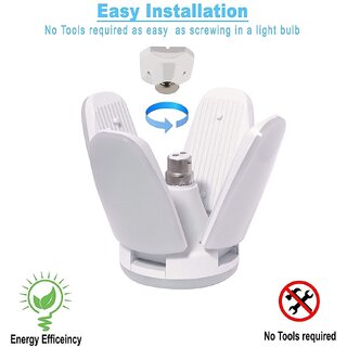 Ultra Bright 4 Blade Fan Shape 28W LED Light Bulb and B22 Holder For Home And Office Pendants (White)