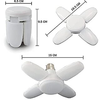 Ultra Bright 4 Blade Fan Shape 28W LED Light Bulb and B22 Holder For Home And Office Pendants (White)