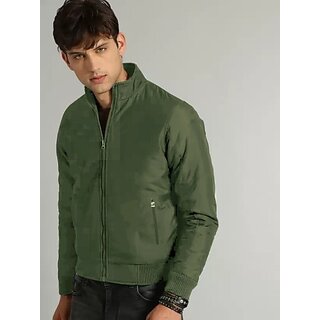 Fashlook Bomber Solid Full Sleeve Light Green Jacket for Mens - Jackets & Coats | Buy online on ZillyBuy