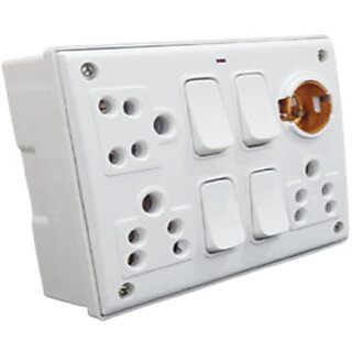 Combined Extension Box 4 Switch 3 Socket with holder