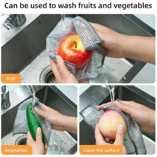 pack of 10 Non scratch Dish wash coths for kitchen, Metal wire cleaning cloth
