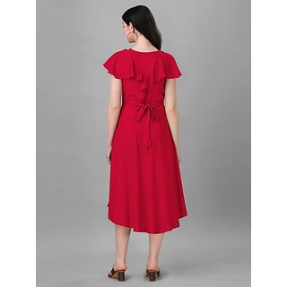 Latest Women Parnavi Women Fit And Flare Red Dress 2025 at ShopCircuit | ONDC