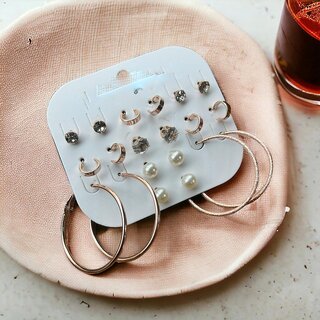 Minha pack of 9 earring antique stud , hanging , bali .. - Jewellery Sets | Buy online on ZillyBuy