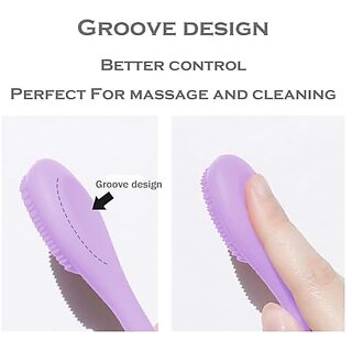 1 PCS Silicone Face Mask Brush Applicator 2 in 1 Soft Bristle Face Scrubber Beauty Tool Portable Facial Cleansing Brush Applicator for Mud Clay Charcoal Mixed Mask DIY Modeling Mask Body Lotion