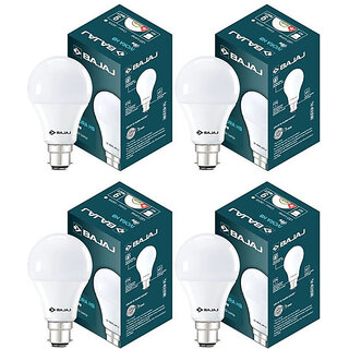 bajaj 9 w basic round b22 led bulb white pack of 4 