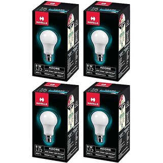 havells 9 w basic round b22 led bulb white pack of 4 