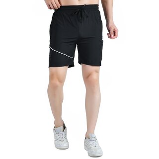 Elegant Men Kwings Men's Running & Gym Shorts - Piping Design Lycra Blend with 2 Zipper Pockets 