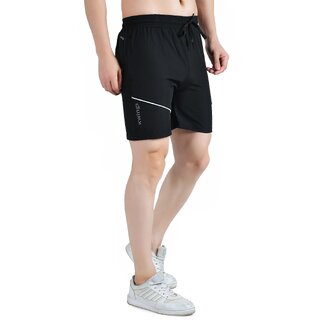 Elegant Men Kwings Men's Running & Gym Shorts - Piping Design Lycra Blend with 2 Zipper Pockets 