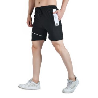 Elegant Men Kwings Men's Running & Gym Shorts - Piping Design Lycra Blend with 2 Zipper Pockets 