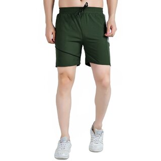 Sophisticated Men Kwings Men's Running & Gym Shorts - Piping Design Lycra Blend with 2 Zipper Po
