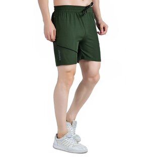 Sophisticated Men Kwings Men's Running & Gym Shorts - Piping Design Lycra Blend with 2 Zipper Po