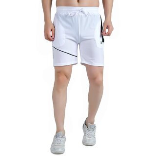 Sophisticated Men Kwings Men's Running & Gym Shorts - Piping Design Lycra Blend with 2 Zipper Po