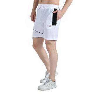 Sophisticated Men Kwings Men's Running & Gym Shorts - Piping Design Lycra Blend with 2 Zipper Po