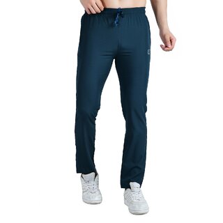 Kwings Soft NS Lycra Track Pant for Men - Comfortable Straight Fit Joggers with Secure Side Zipper Pockets Air Force M - Track Pants | Buy online on ZillyBuy
