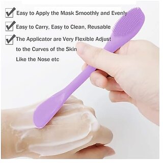 1 PCS Silicone Face Mask Brush Applicator 2 in 1 Soft Bristle Face Scrubber Beauty Tool Portable Facial Cleansing Brush Applicator for Mud Clay Charcoal Mixed Mask DIY Modeling Mask Body Lotion