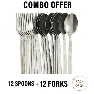 stainnless steel spoon pack of 24 pic spoon 12 or frok 12 pc 16cm l great utility