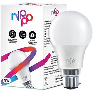  buy 1 get 1 free nippo 9w led bulb base 22 cool day light voltage surge protection high energy savings