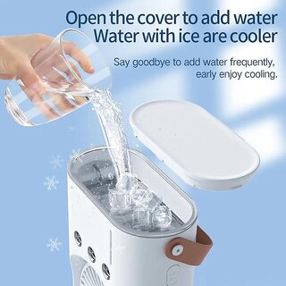 Double Ended Mist Spray Cooler Fan, USB Rechargeable Mini Desktop Cooler with Water Mist, Portable Travel Cooling Device for Office and Home, Ideal Summer Gift