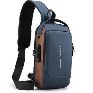 Small 6 L Backpack Stylish Unisex Waterproof Anti-theft Cross Body Bag (Black, Gold) - Handbags | Buy online on ZillyBuy