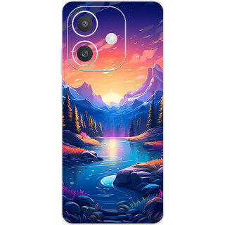 Yug Emporium Back Skin Wrap For Oppo A3x Premium Quality Full Coverage (Sunset Theme) (Mobile Back Cover, Multicolor)