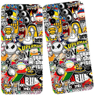 Yug Emporium VIVO Y15S, VIVO Y15C 3D CARTOON DESIGN PATTERN CARTOON THEME BACK SKIN STICKERS. (Mobile Back Cover, Multicolor)