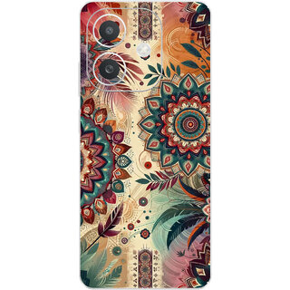 Yug Emporium Back Skin Wrap For Oppo A3x Premium Quality Full Coverage (Rangoli 3D) (Mobile Back Cover, Multicolor)