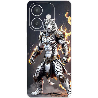 Yug Emporium Oppo A3x Fighter lion 3D Theme (Back Cover, Multicolor)