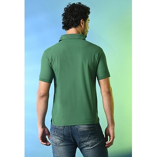 Modern Men PrintCultr Solid Men Polo Neck Polyester Green T-Shirt 2025 at ShopCircuit | ONDC