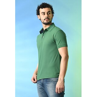 Modern Men PrintCultr Solid Men Polo Neck Polyester Green T-Shirt 2025 at ShopCircuit | ONDC