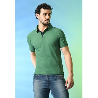 Modern Men PrintCultr Solid Men Polo Neck Polyester Green T-Shirt 2025 at ShopCircuit | ONDC