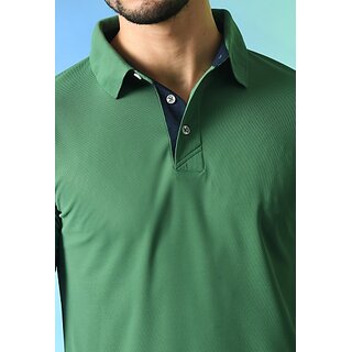 Modern Men PrintCultr Solid Men Polo Neck Polyester Green T-Shirt 2025 at ShopCircuit | ONDC