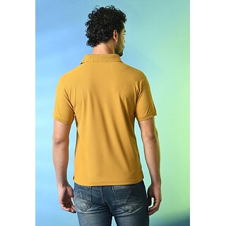 New Men PrintCultr Solid Men Polo Neck Polyester Yellow T-Shirt 2025 at ShopCircuit | ONDC
