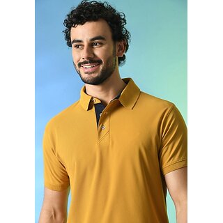 New Men PrintCultr Solid Men Polo Neck Polyester Yellow T-Shirt 2025 at ShopCircuit | ONDC