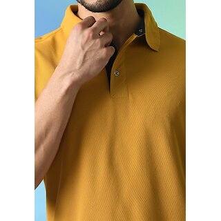 New Men PrintCultr Solid Men Polo Neck Polyester Yellow T-Shirt 2025 at ShopCircuit | ONDC