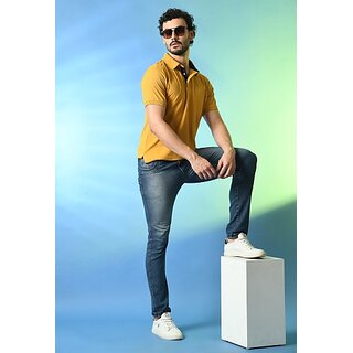 New Men PrintCultr Solid Men Polo Neck Polyester Yellow T-Shirt 2025 at ShopCircuit | ONDC
