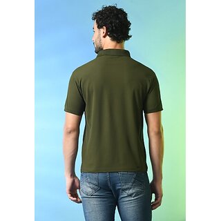 Premium Men PrintCultr Solid Men Polo Neck Polyester Green T-Shirt 2025 at ShopCircuit | ONDC