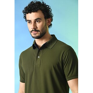 Premium Men PrintCultr Solid Men Polo Neck Polyester Green T-Shirt 2025 at ShopCircuit | ONDC
