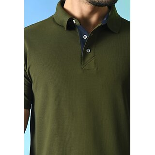 Premium Men PrintCultr Solid Men Polo Neck Polyester Green T-Shirt 2025 at ShopCircuit | ONDC
