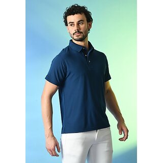 Exclusive Men PrintCultr Solid Men Polo Neck Polyester Dark Blue T-Shirt 2025 at ShopCircuit | O