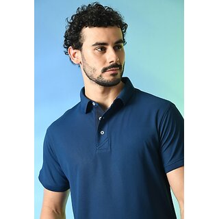 Exclusive Men PrintCultr Solid Men Polo Neck Polyester Dark Blue T-Shirt 2025 at ShopCircuit | O
