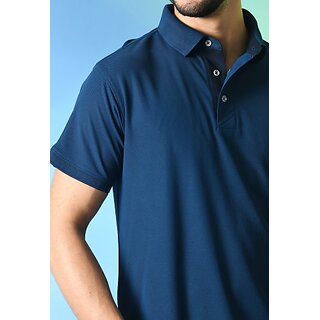 Exclusive Men PrintCultr Solid Men Polo Neck Polyester Dark Blue T-Shirt 2025 at ShopCircuit | O