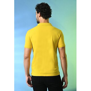 Premium Men PRINTCULTR Men Solid Polo Neck Polyester Yellow T-Shirt 2025 at ShopCircuit | ONDC