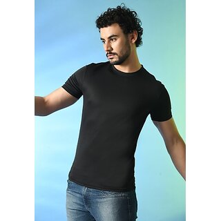 Affordable Men PrintCultr Solid Men Round Neck Polyester Black T-Shirt 2025 at ShopCircuit | OND