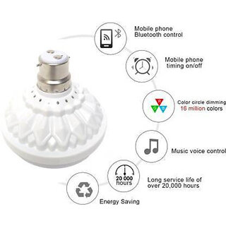 LED Wireless Light Bulb Speaker, Smart Music Bulb for Party, Home, Halloween Christmas Decorations Smart Bulb