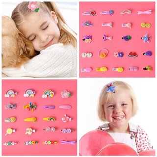 14 Pcs Multi Unicorn Ice Cream Hair Clips Set Baby Hairpin For Kids Girls Toddler Barrettes Hair Accessories (Pink)