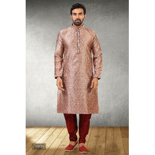 Latest Men Raivat Ethnic Onion Pink Colour Jacquard Silk Brocade Kurta Pajama 1003 2025 at ShopC