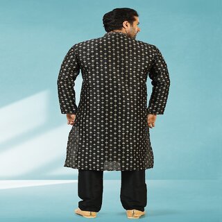Best Men Raivat Ethnic Black Colour Jacquard Silk Brocade Kurta Pajama 1041 2025 at ShopCircuit 